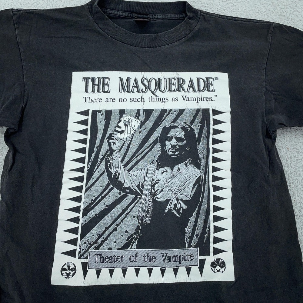 Vintage The Masquerade Theater Of The Vampire Shirt‎ Mens Large Black 90s